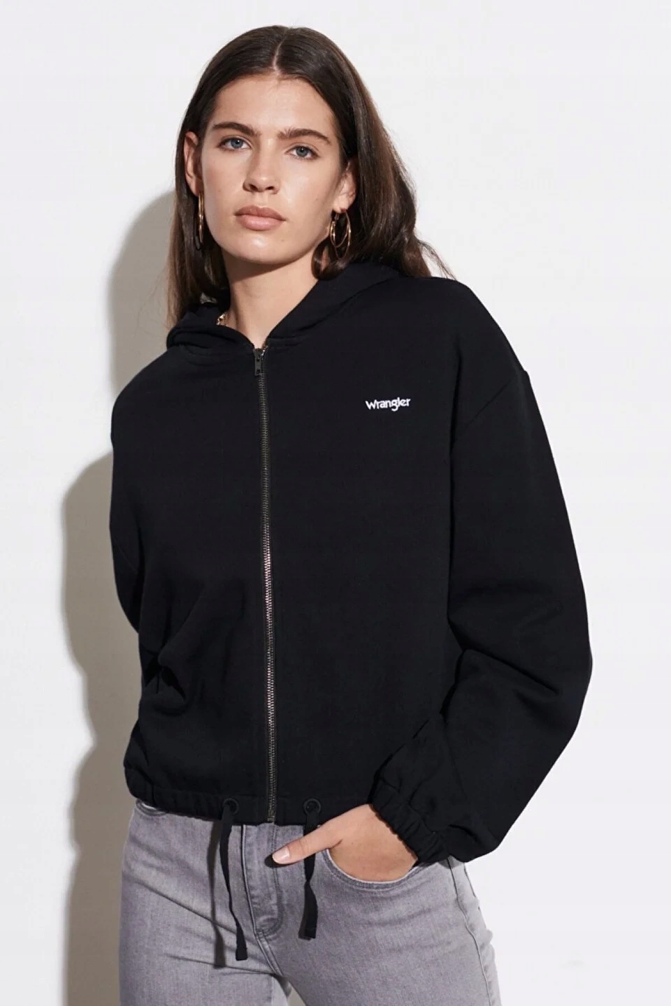 Dámská mikina Wrangler Zip Hoodie Faded Black W6T0ILXV6 XXL