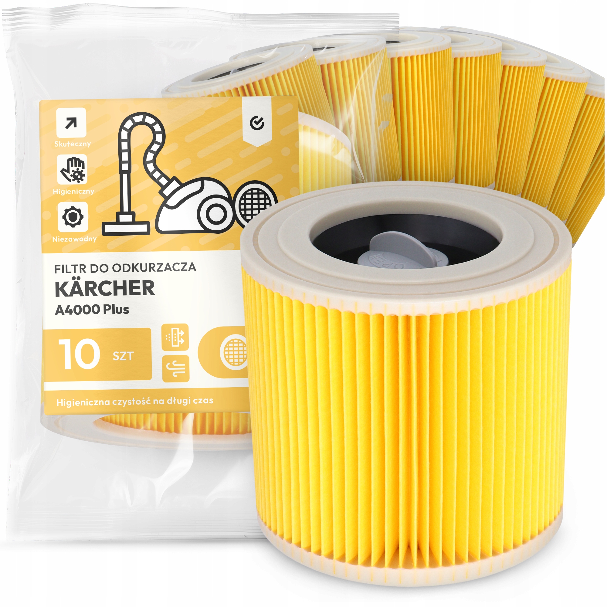 10 x Filtr Pro Vysavač Kärcher A4000 Plus Vzduch Výkonný Náhradník Em-w