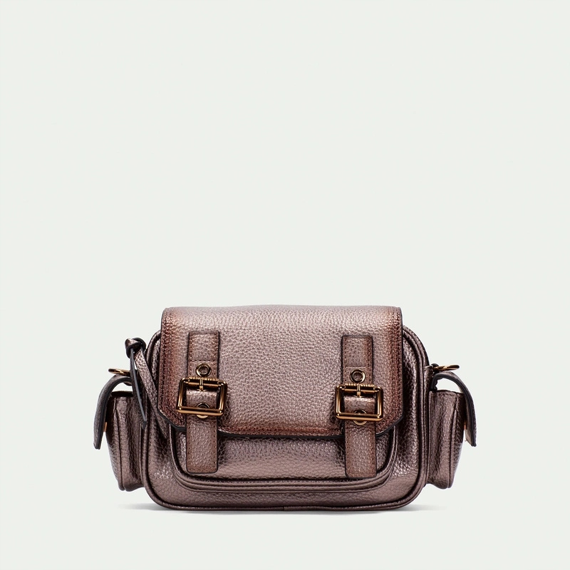 Dámská kabelka přes rameno Hispanitas BI254143 Metalická Hnědá