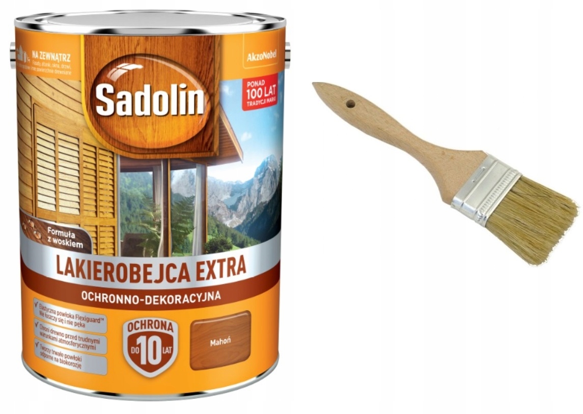 

Sadolin Extra Lakierobejca mahoń, 5l Pędzel