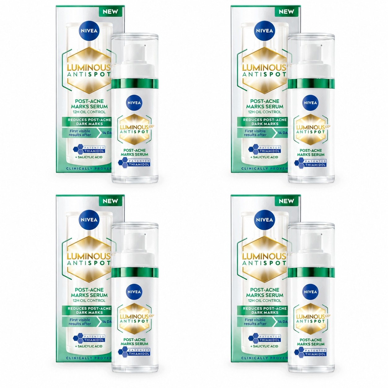 Nivea Luminous Sérum pro zesvětlení pigmentových skvrn po akné 30 ml x4