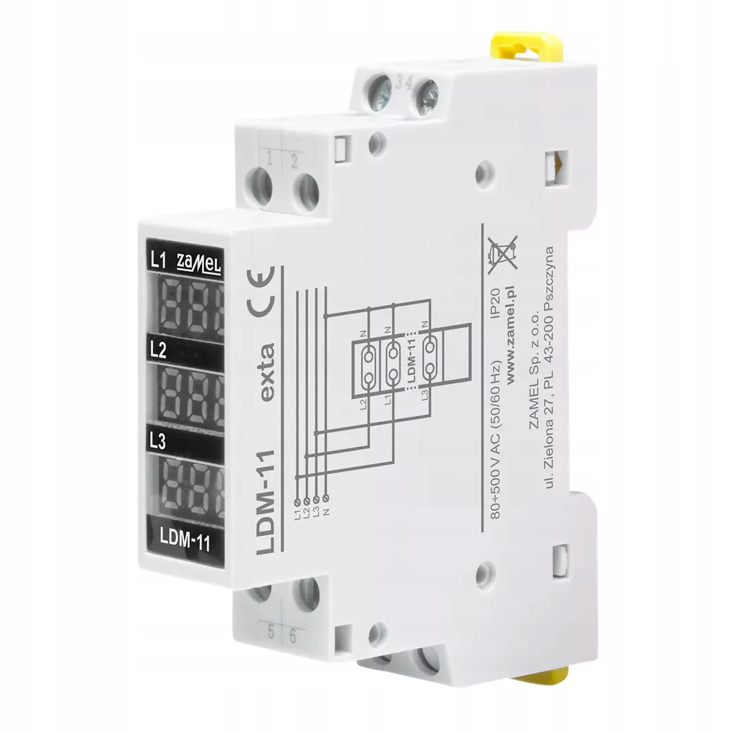Modulární digitální 3fázový indikátor napětí 230V Ac EXT10000316-WUN