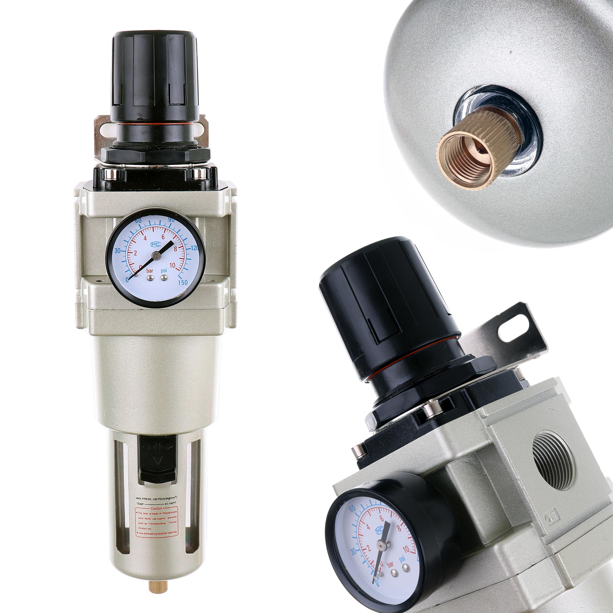 Reduktor powietrza z filtrem 1 cal do kompresora AW5000-06 20um