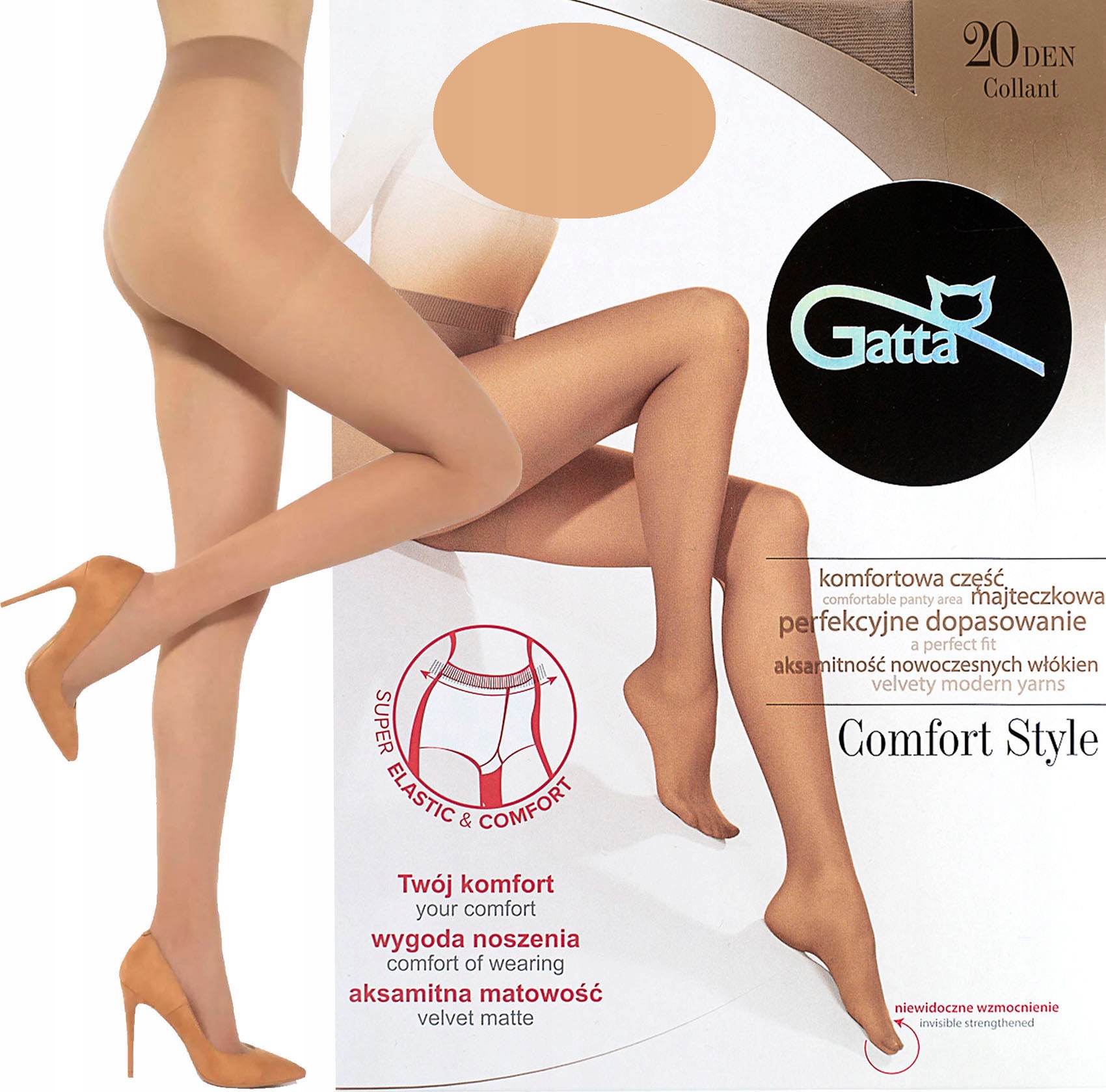 

Rajstopy Gatta Comfort Style Bezpalcowe 20DEN 5-XL