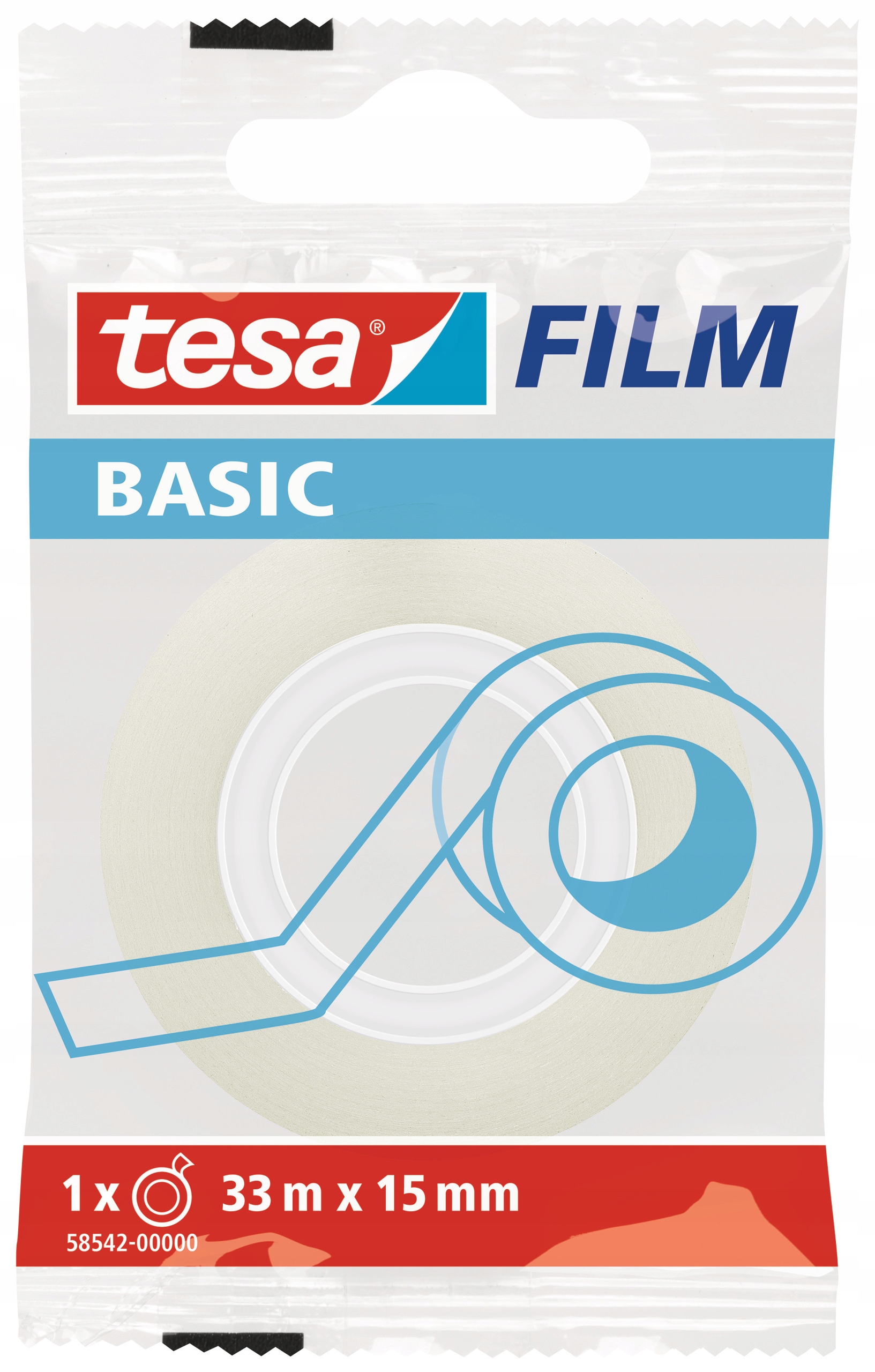 

Taśma biurowa klejąca Tesa Basic 33m x 15mm