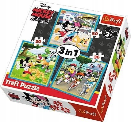 

Trefl Puzzle 3w1 Myszka Mickey z przyjaciółmi