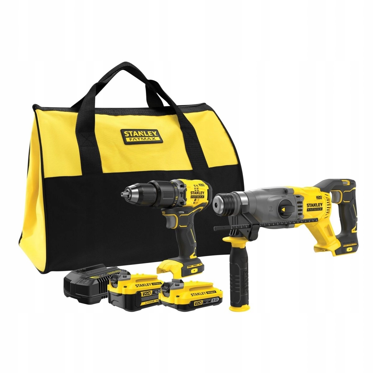 Zestaw Stanley Fatmax SFMCK216MDS 18V v20 2Ah+4Ah SFMCD715 SFMCH900