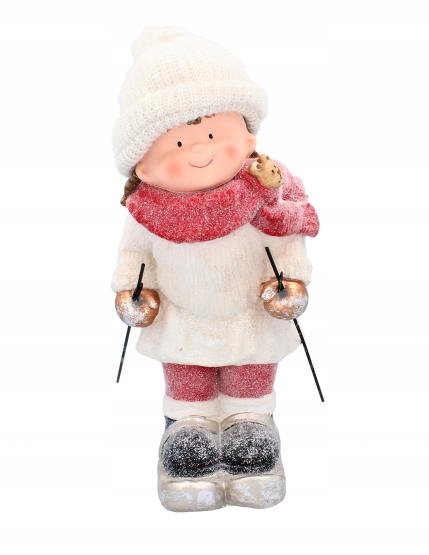 FIGURKA BOZONAR. - CHŁOPCZYK 46 CM NA NARTACH