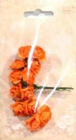 RÓŻYCZKI PAPIEROWE 12SZT POMARAŃCZOWE