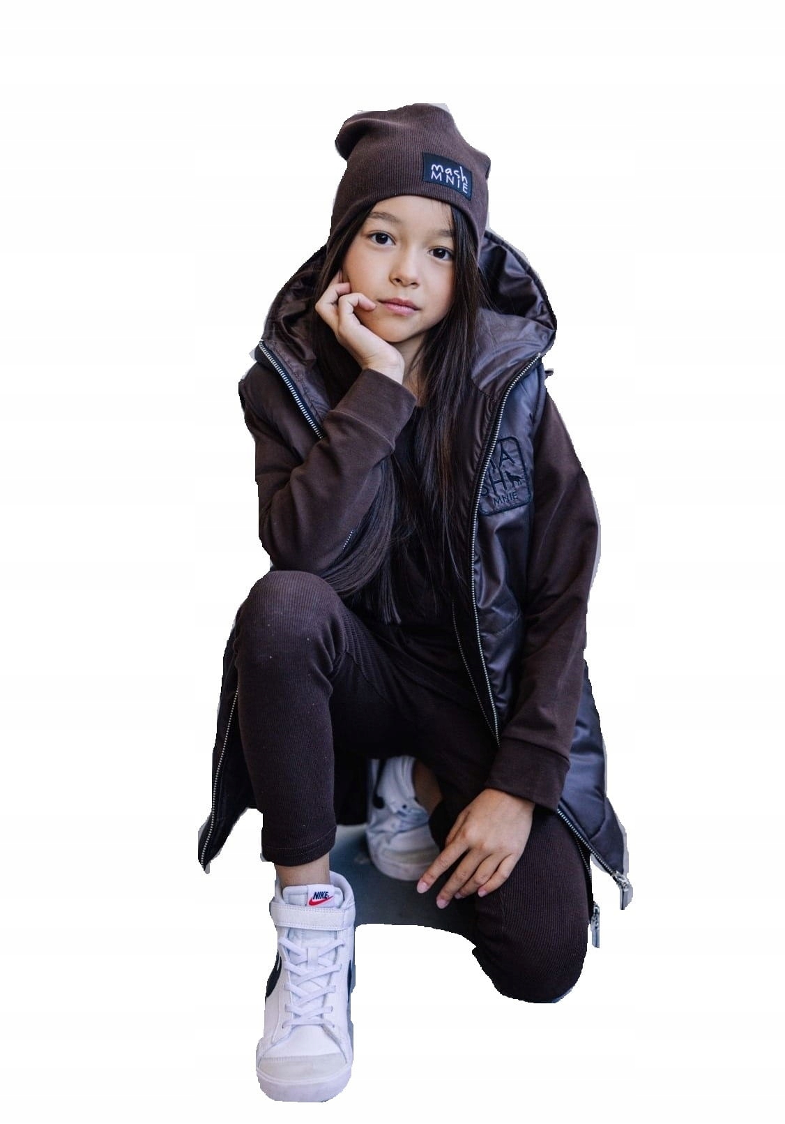 

Czapka prążek brązowa Mash Mnie 54/56 L