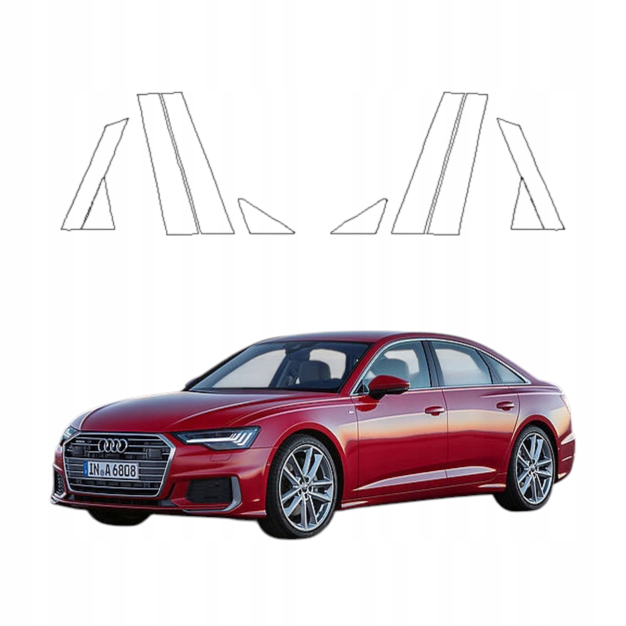 Fólie Ppf Bezbarvá na sloupky Piano Black Audi A6/S6/RS6 C8