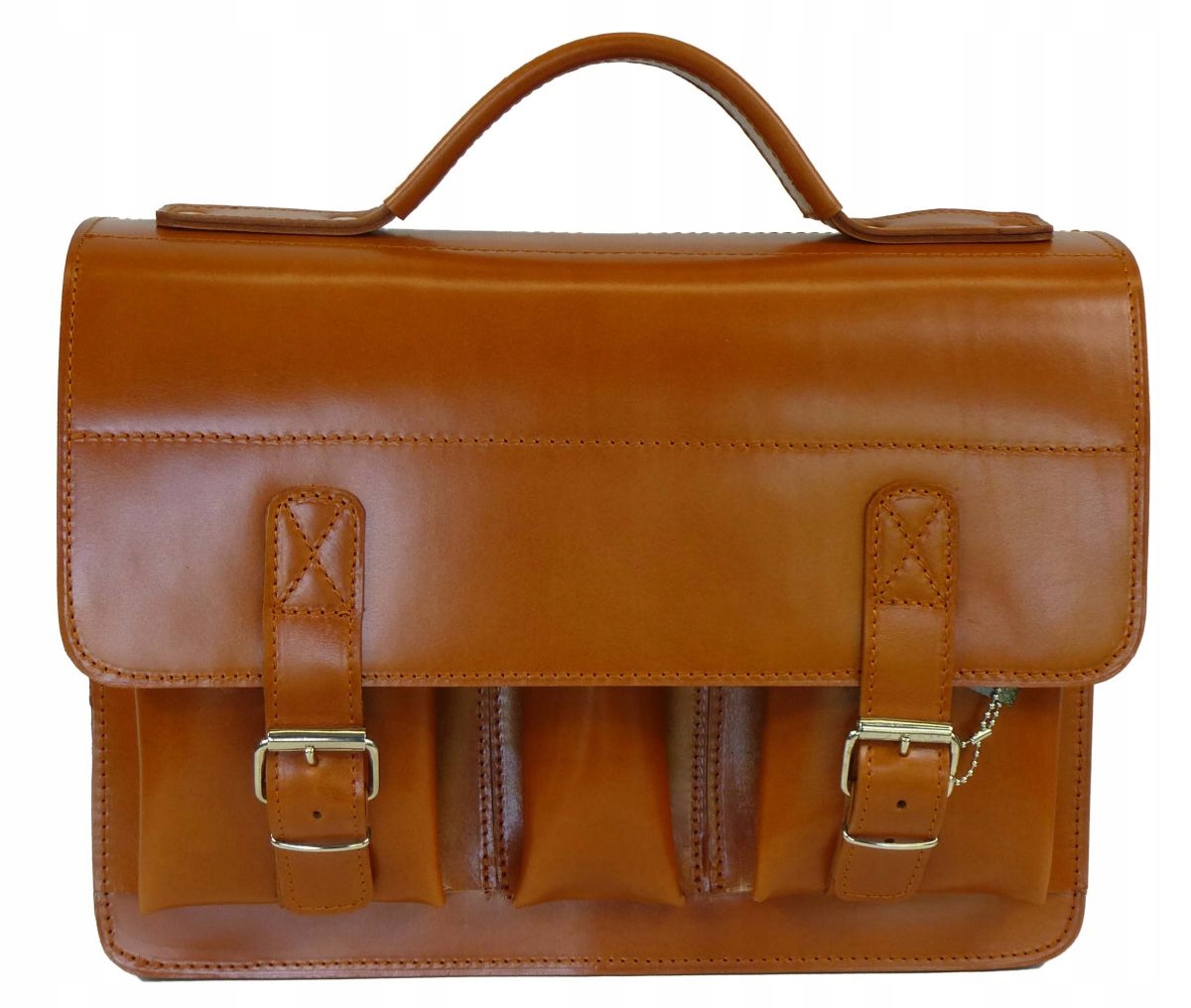 Pánská juchtová taška s 3 kapsami A4 z rudé kůže na rameni a do ruky v polštině