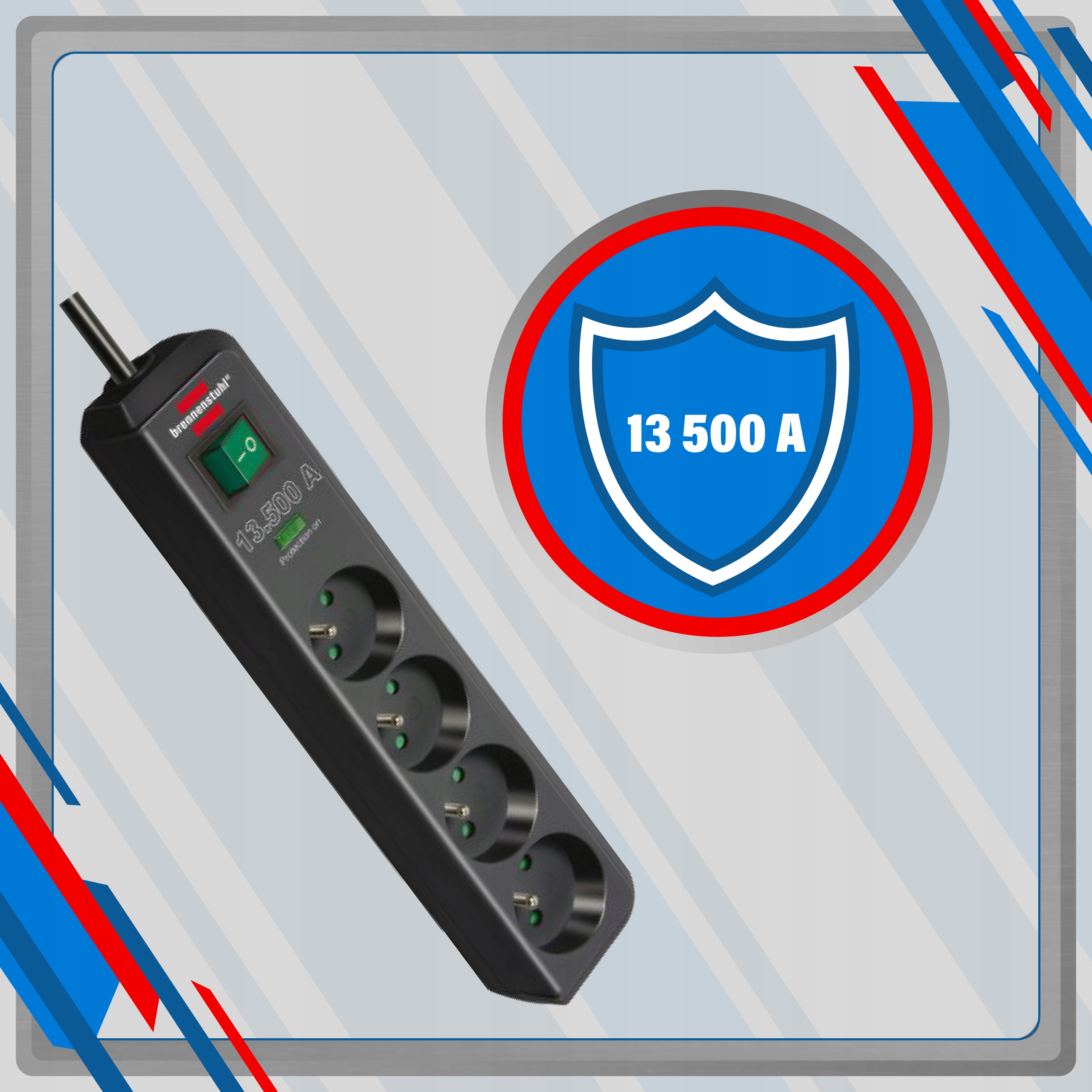 LISTWA PRZECIWPRZEPIĘCIOWA 4G BRENNENSTUHL 13.500A Liczba gniazd 4