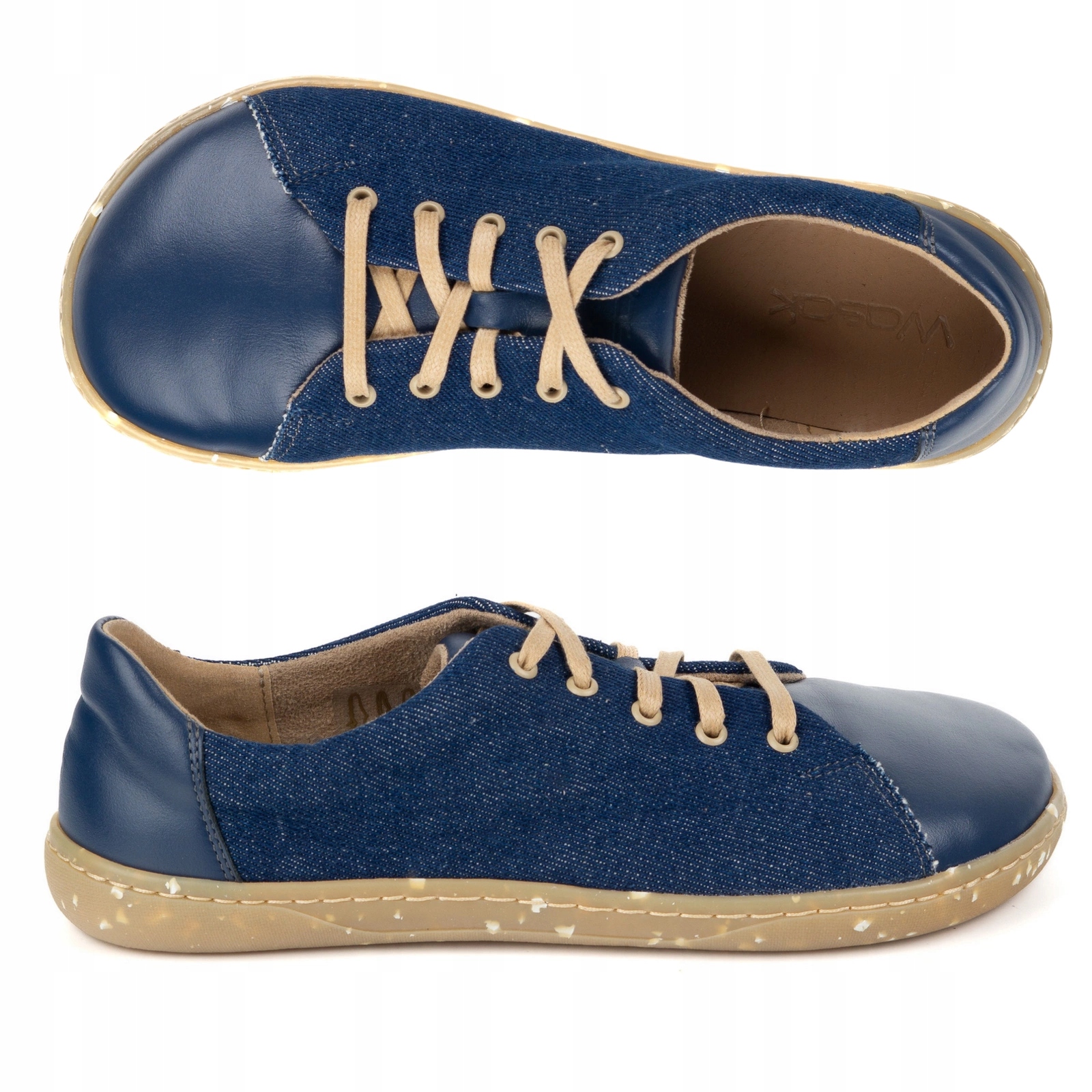 Dámské barefoot boty minimalistické kožené 0771W námořnická modrá džíny 39