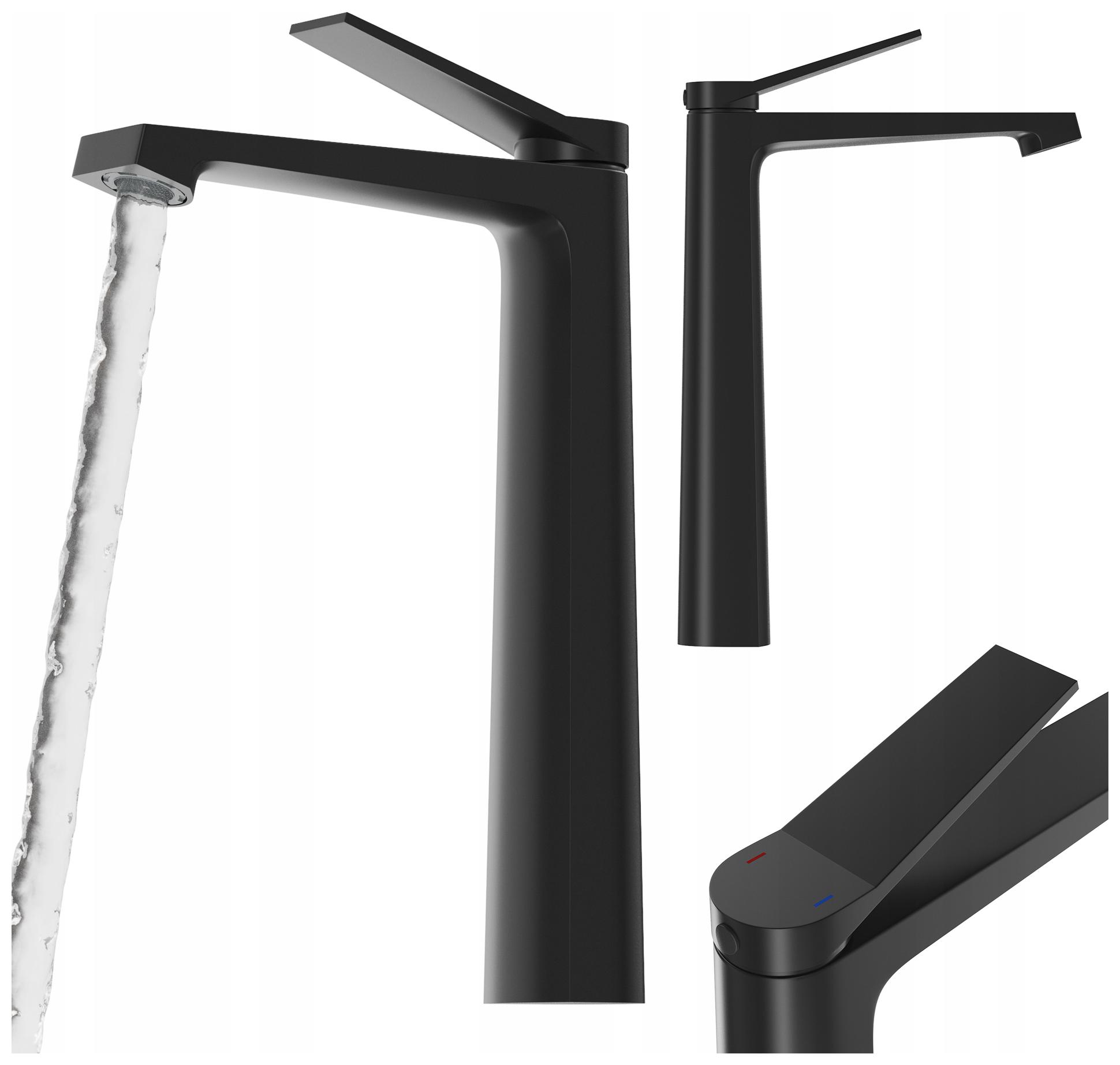 Vysoká Čierna Umyvadlová Batéria Mosadzná Moderná Vodovodná Batéria Selva