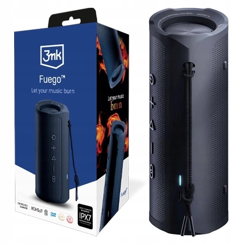 Bezdrátový Přenosný Reproduktor 3mk Fuego Bluetooth 5.3 Voděodolný Černý