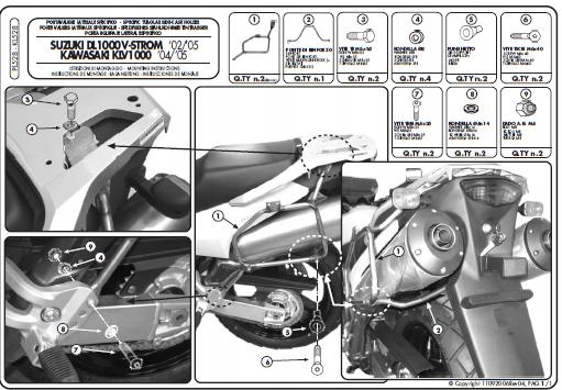 Rám Bočných Kufrov Monokey Suzuki DL 1000 V-strom (02-11)
