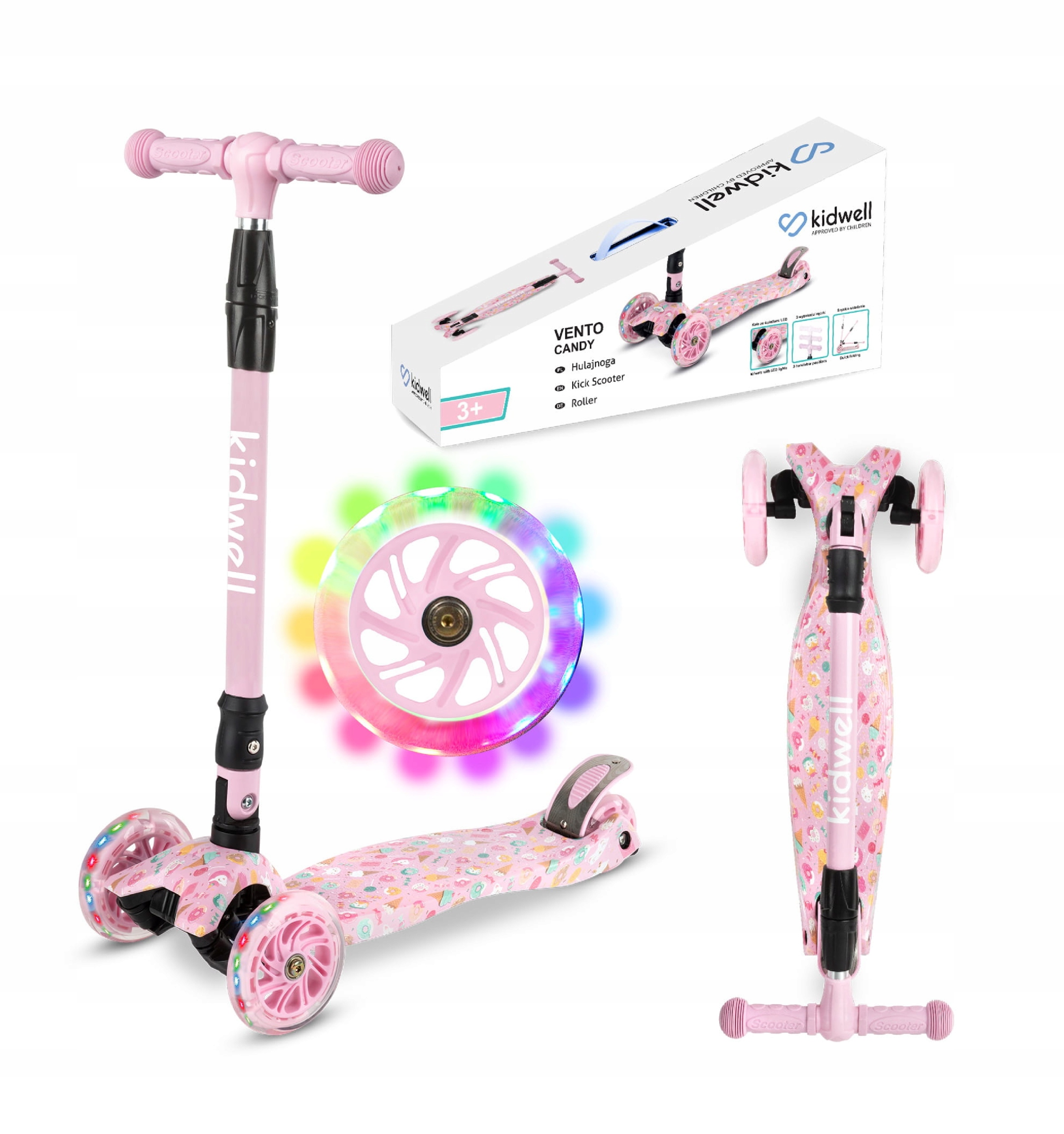 Hulajnoga balansowa trójkołowa Vento cukierki Candy dla dziewczynki
