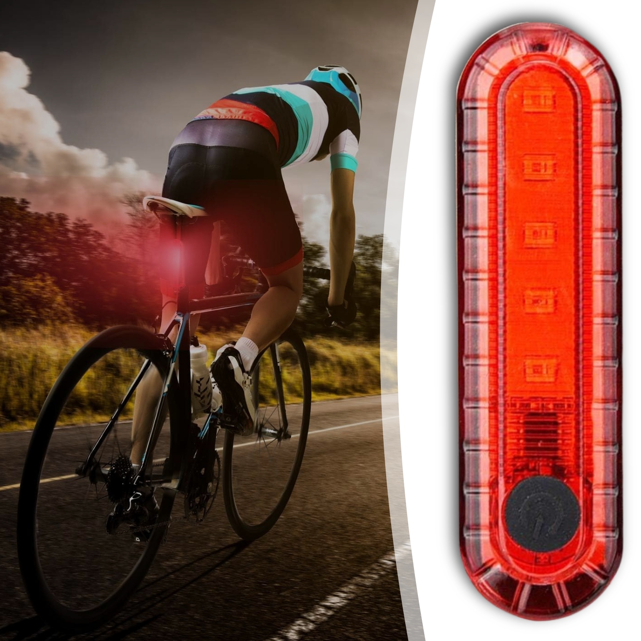 MOCNA LAMPKA ROWEROWA PRZEDNIA TYLNA LED WODOODPORNA AKUMULATOR USB ZESTAW Marka SPI 55