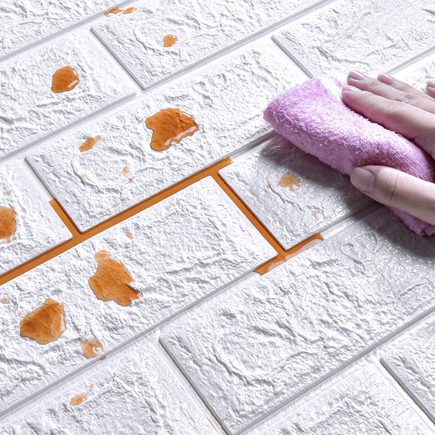 20x NOWOCZESNE PANELE ŚCIENNE SAMOPRZYLEPNE CEGŁA TAPETA MUR BIAŁA 3D HIT Grubość 3 mm