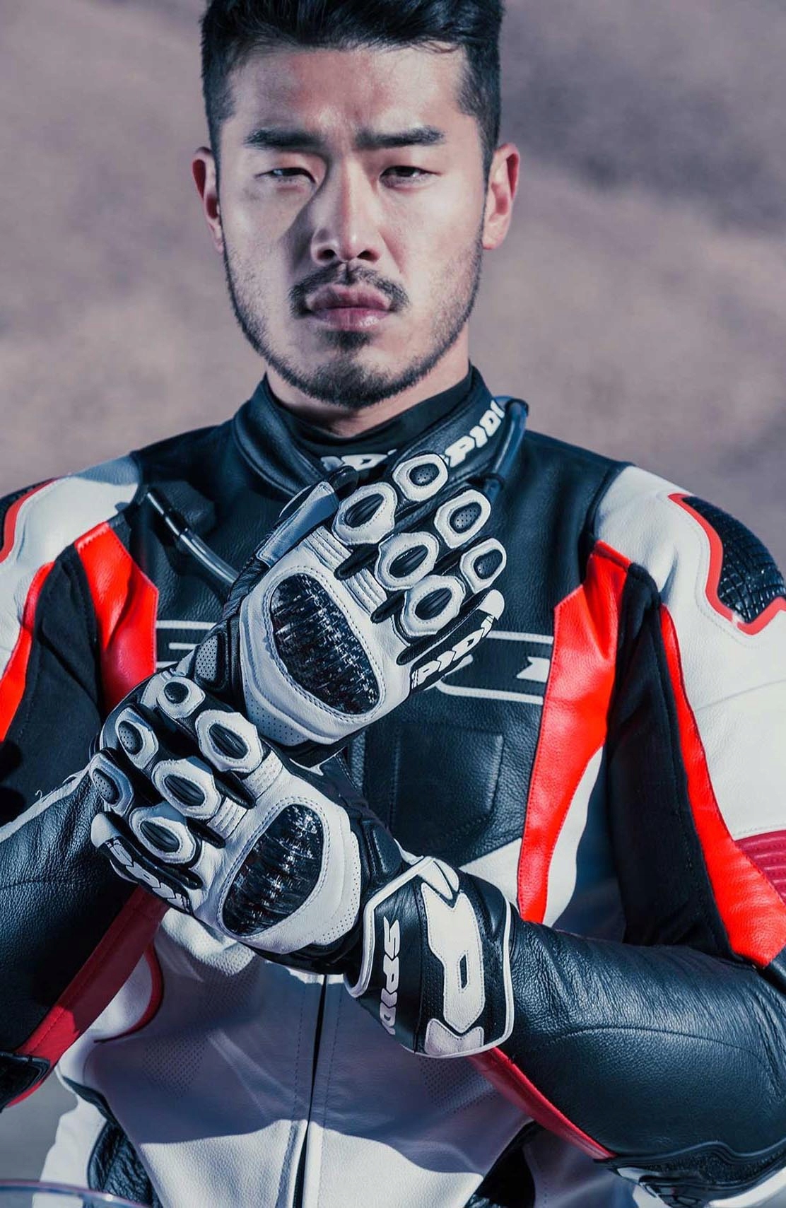 Rękawice Spidi Carbo 7 biało-czarne 2XL Rozmiar XXL