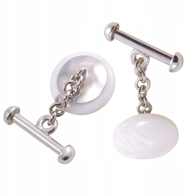 

Srebrne Spinki Do Mankietów Z Masy Perłowej