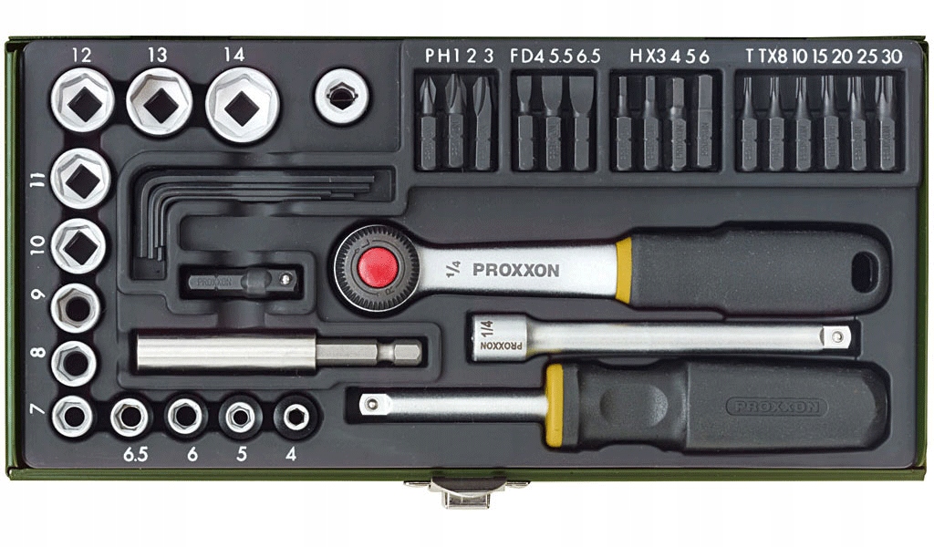 

Proxxon 23070 klucze nasadowe 1/4'' zestaw 39 el