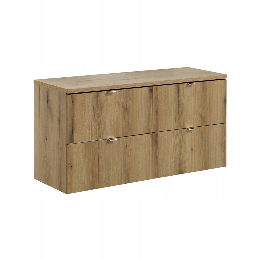 Szafka łazienkowa wisząca oak z blatem łazienkowym oak 120 cm
