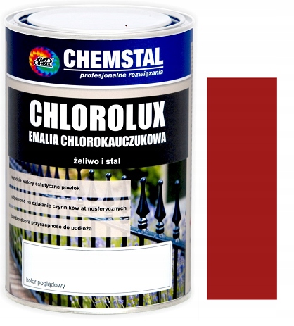 Chemstal Emalia chlorokauczuk Chlorolux 5L Czerwony 3001