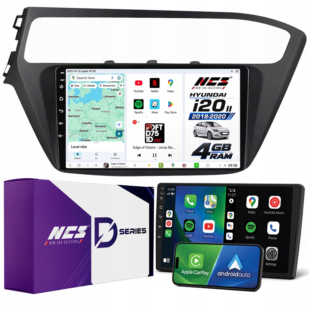 Autorádio Ncs D9 Hyundai i20 2018-2020 Android Navigace 4GB Lte