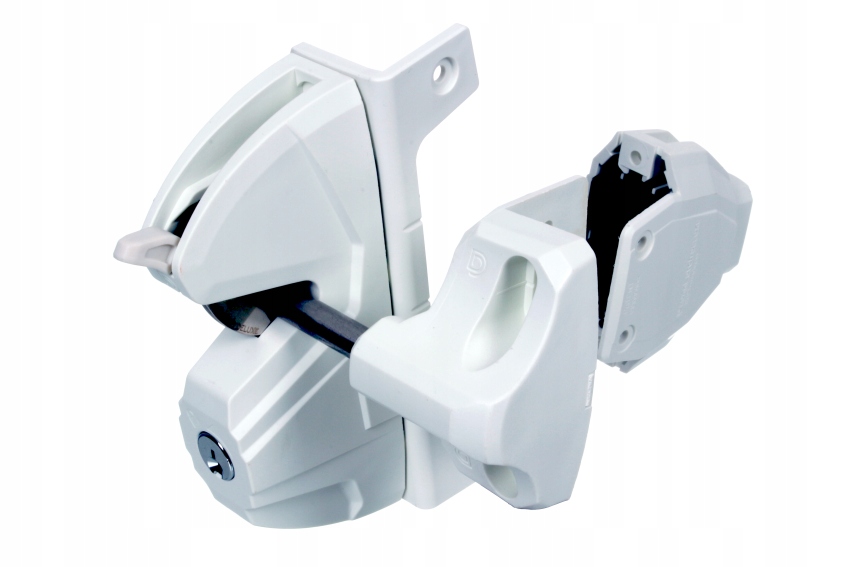 Zámok na bránku obojstranný Premium, 12-38 mm, biely s kľúčmi