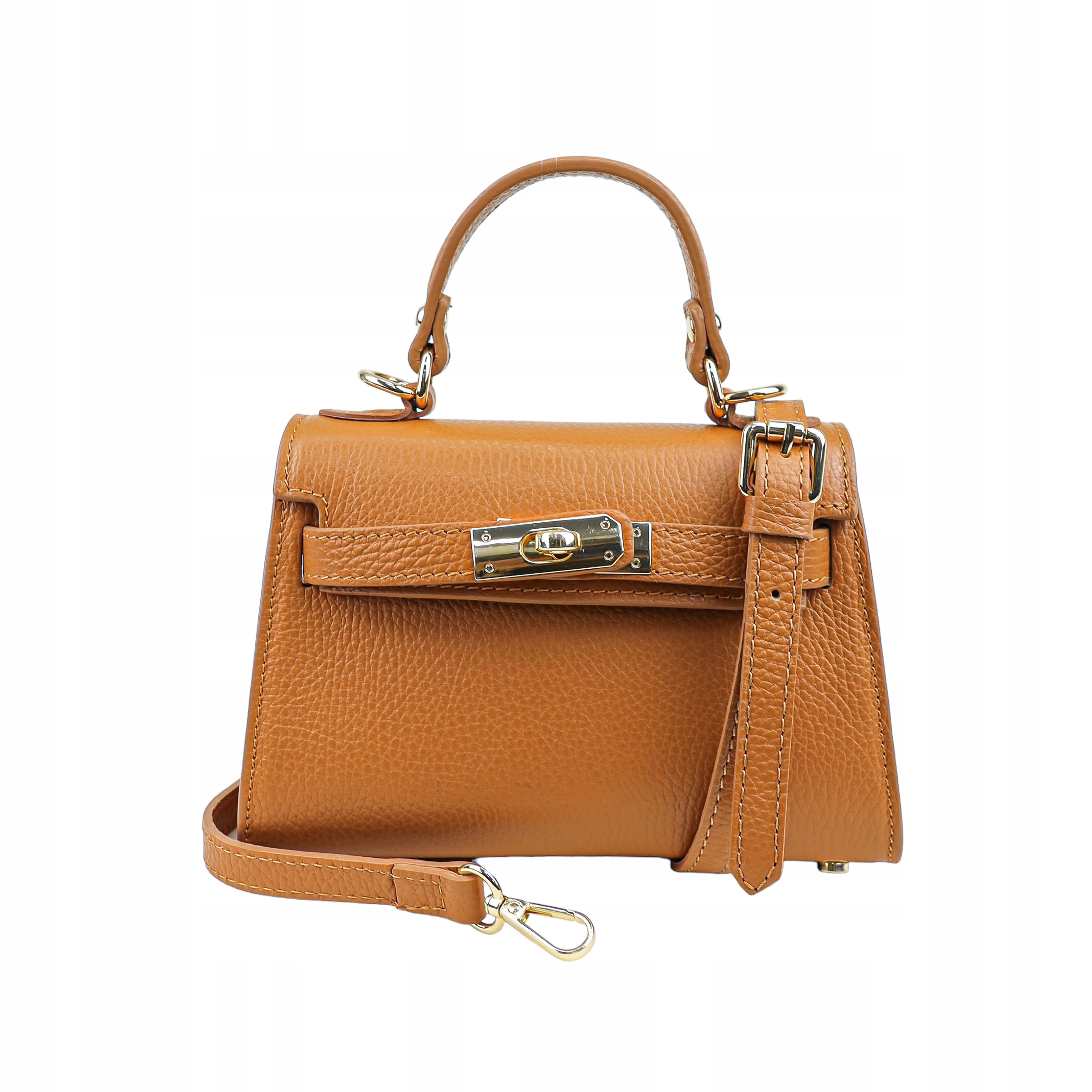 Torebka Damska Kuferek, skóra Emily Jasny rudy