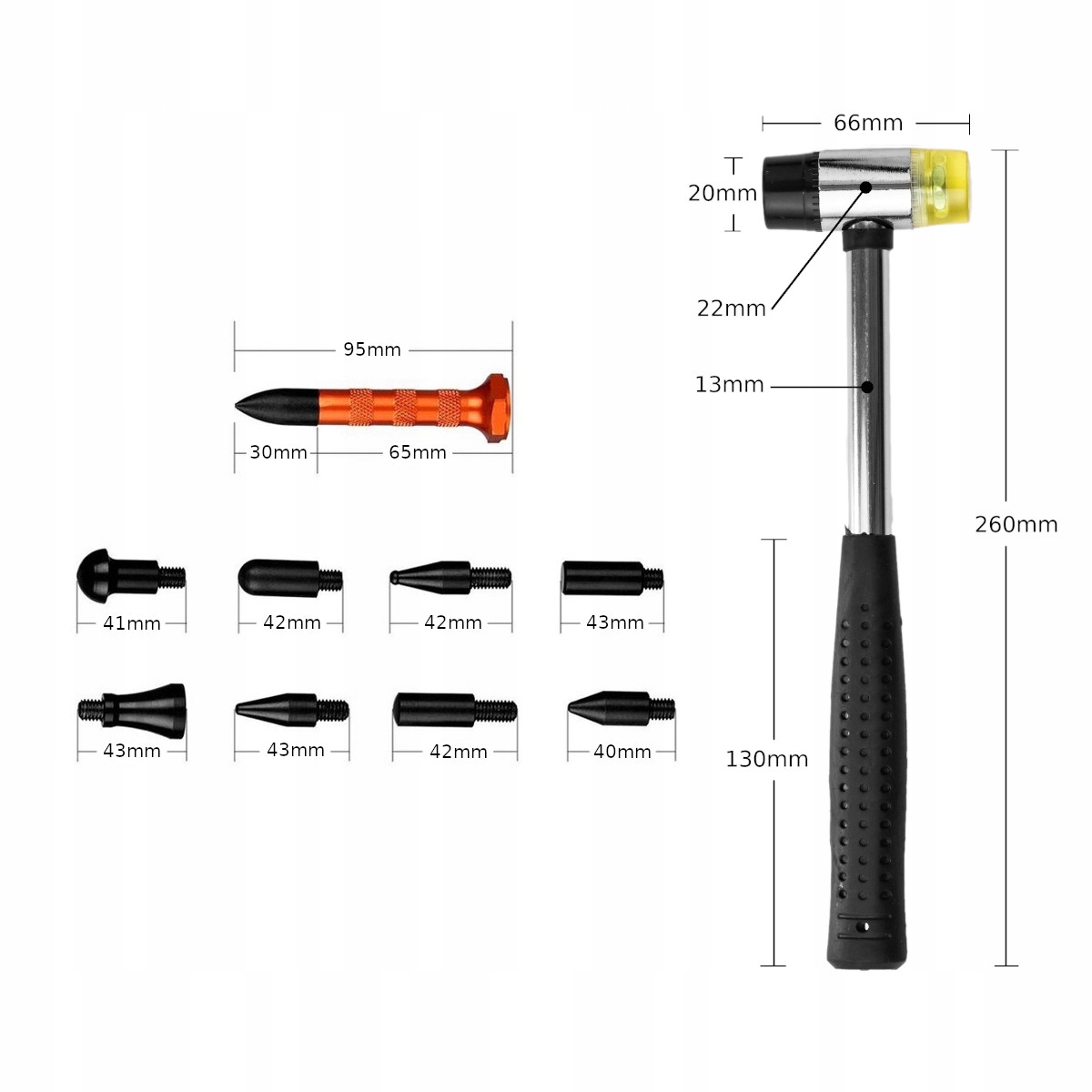 MŁOTEK BEZWŁADOŚCIOWY BLACHARSKI USUWANIE WGNIECEŃ Kod producenta MLOT-ZES+MLOTBLACH