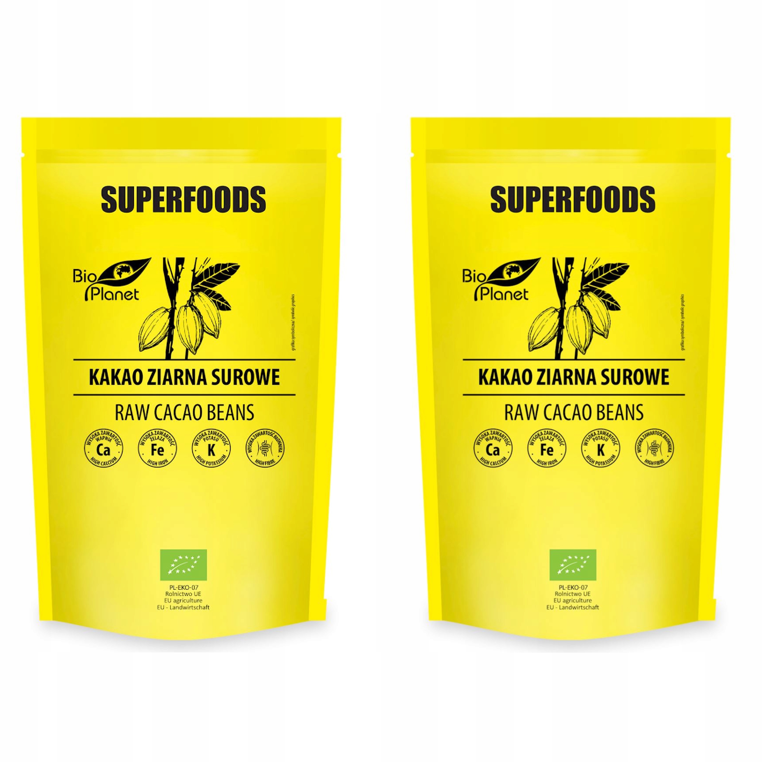 Bio Planet Superfoods 2x Kakao Ziarna Surowe Bio 200 g