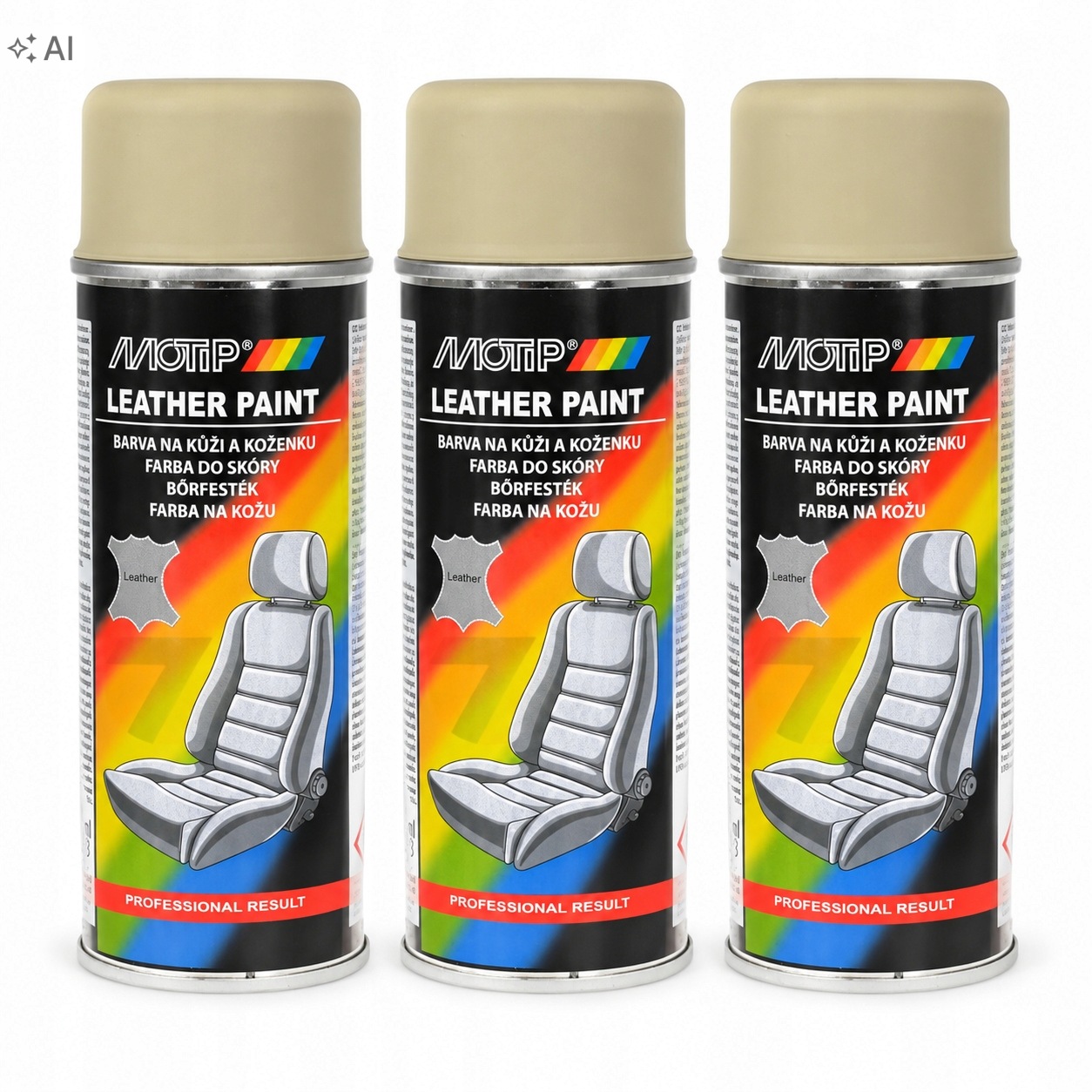 Motip lakier do skóry beżowy 3x200 ml renowacja tapicerki zestaw