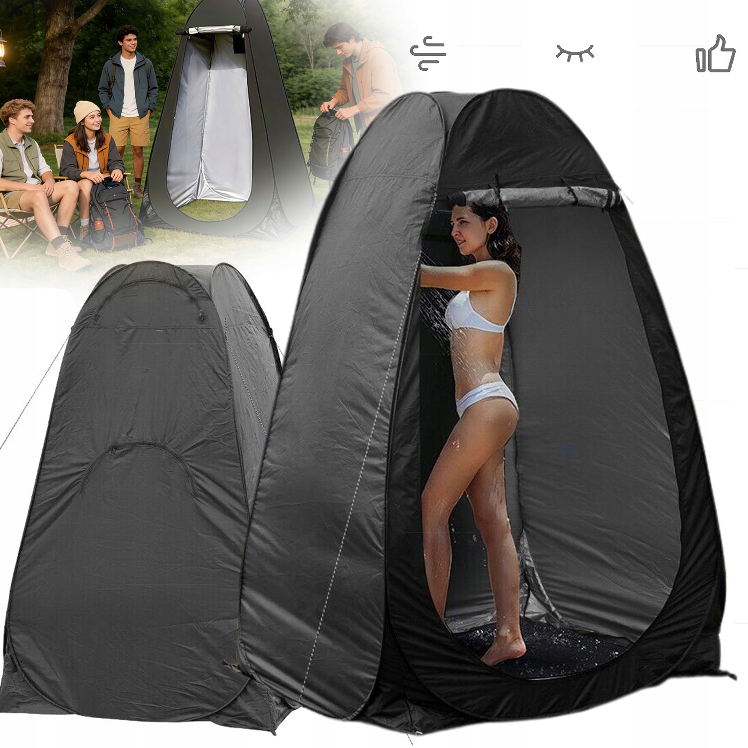 Namiot Turystyczny Składany Pop-up Prysznicowy Toaleta Przebieralnia Duży