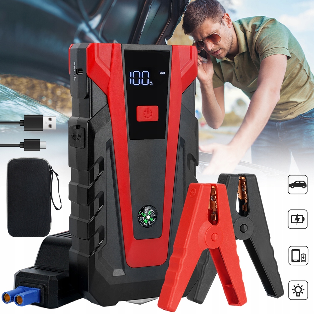 Silný Jump Starter Startovací zařízení Powerbanky do auta 6000 mAh