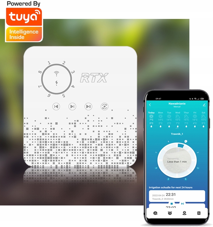 

Sterownik podlewania ogrodu Rtx Tuya WiFi 8 Stref