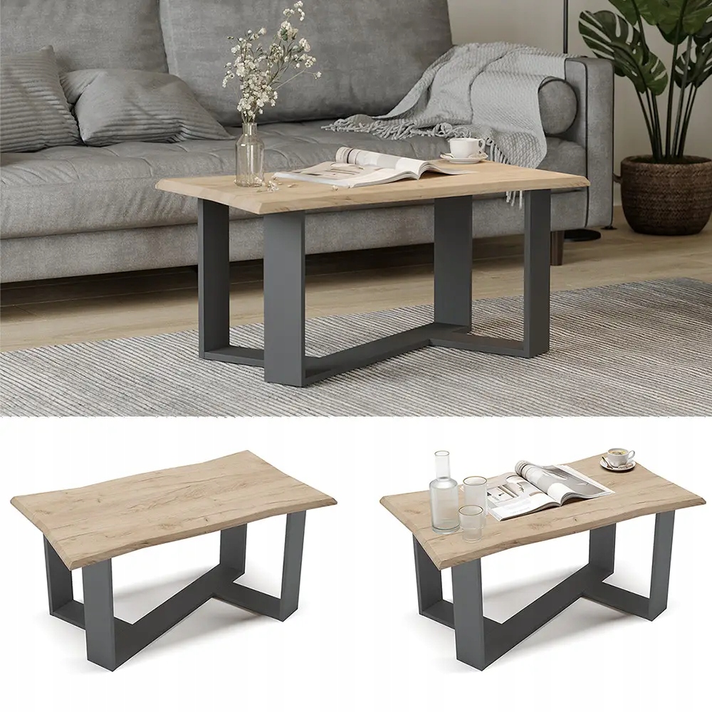 Konferenční stolek Vicco Arne obdélníkový 90 x 50 x 42,3 cm, dub přírodní