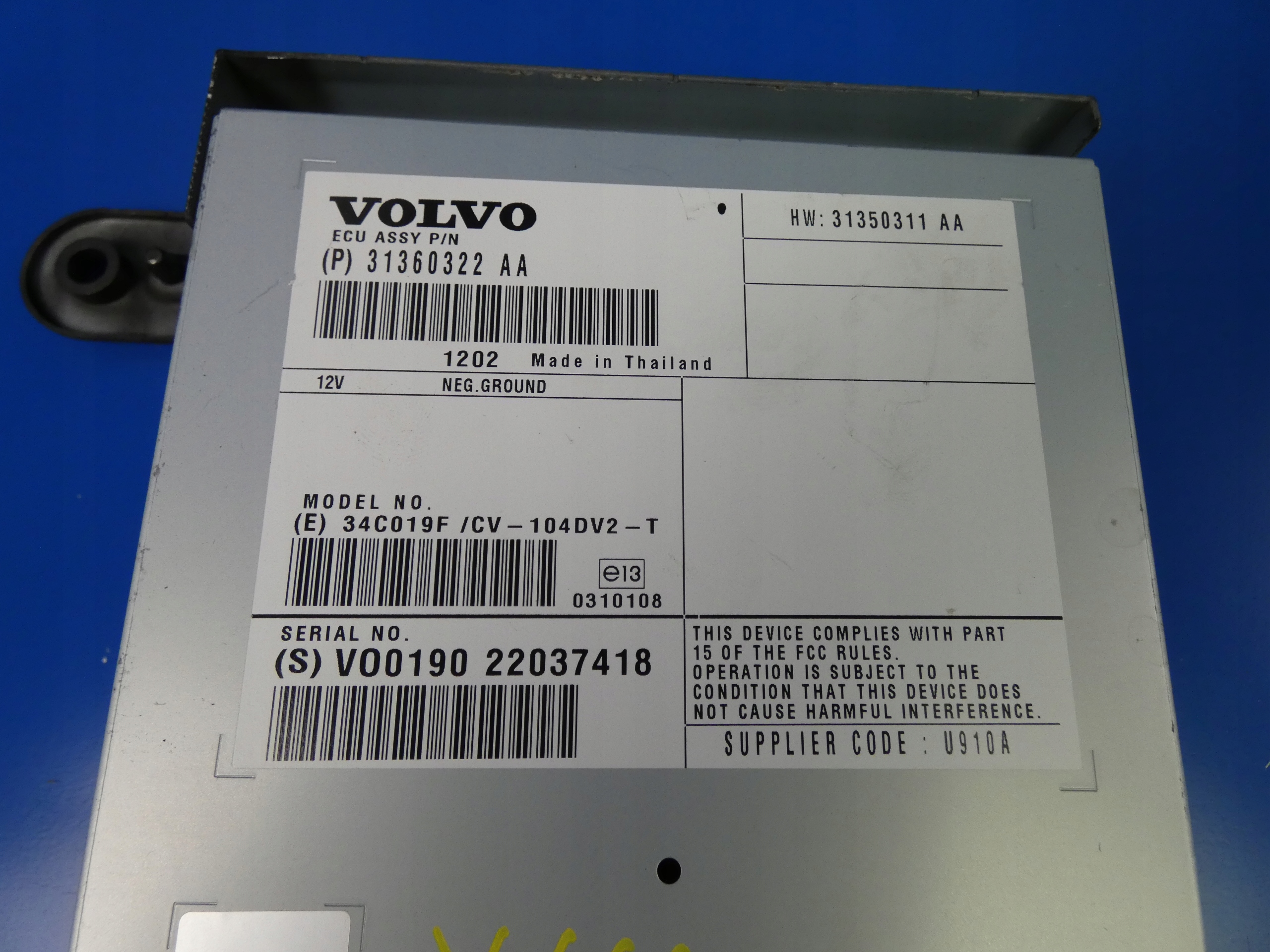 VOLVO XC60 e S60 V60 AMPLIFICATORE RADIA AUDIO