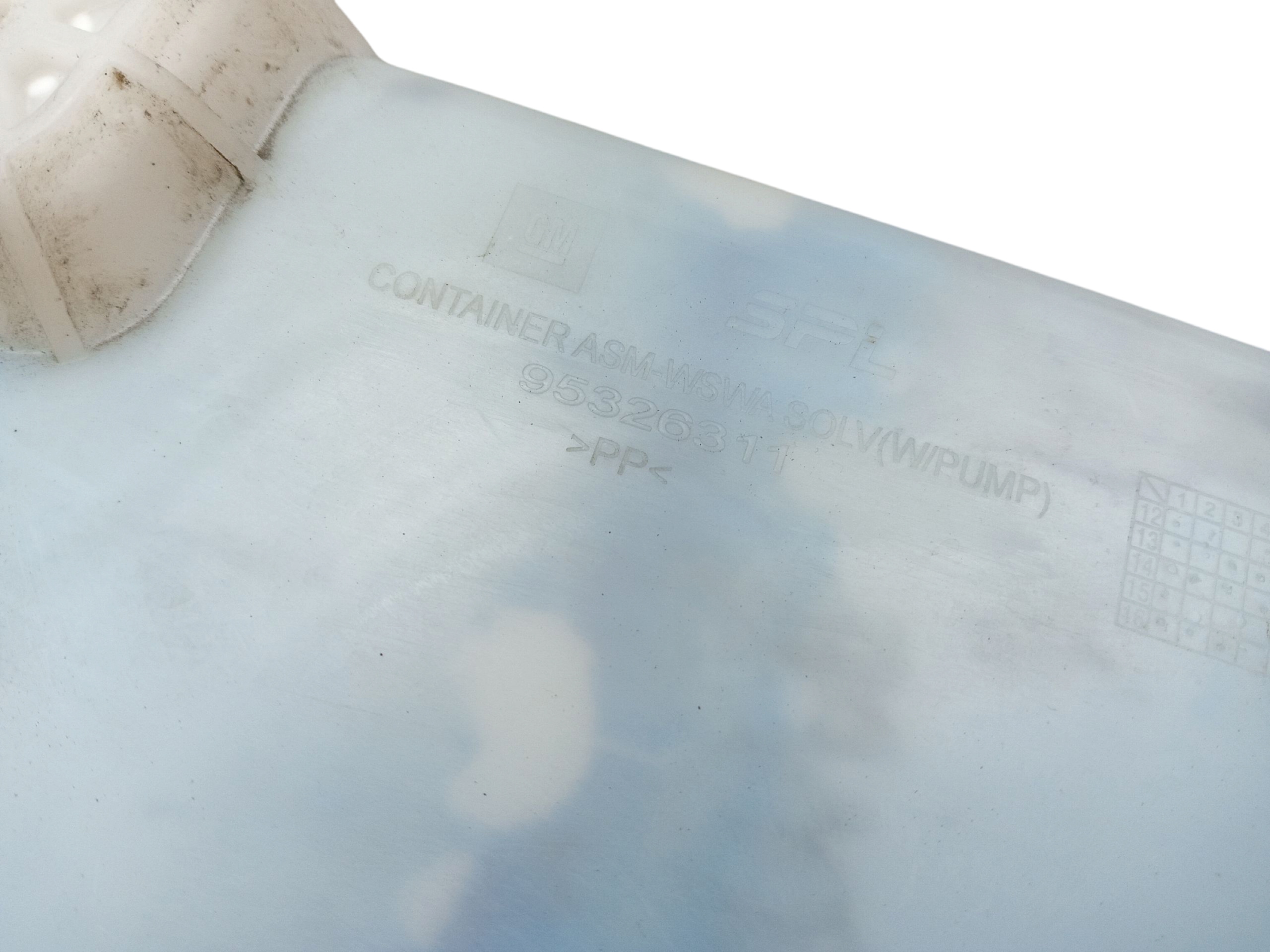 washer fluid tank OPEL MOKKA X (2012-2019) 95326311