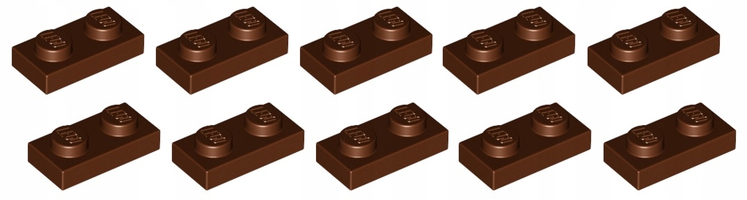 

Lego płytka 1x2 brązowa 10 szt. 3023 Nowa