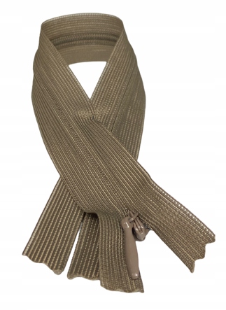 Zamek błyskawiczny kryty stały ziemisty 1 22 cm