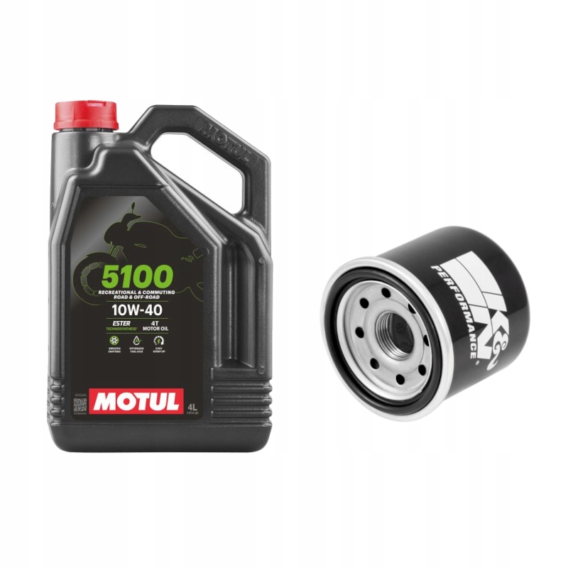 Olej Motul 5100 4T 10W40 4l Olejový filter KN-204