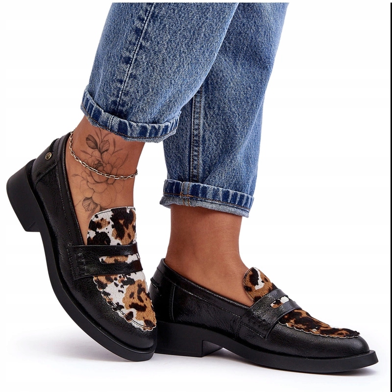 Dámské Polobotky Mokasíny Z Přírodní Kůže Maciejka 06250-01 Černé 38