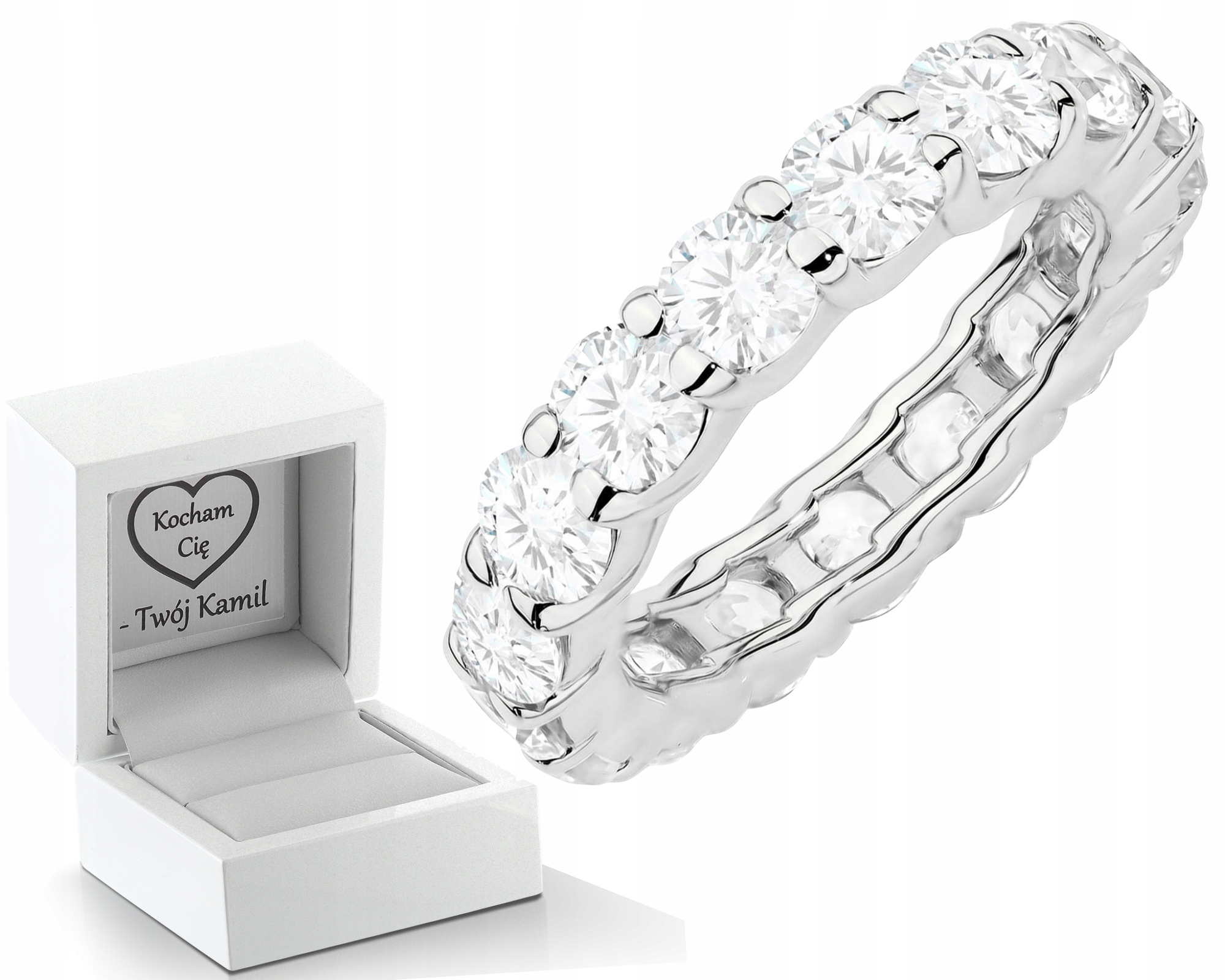 Bílé Zlato Prstýnek Prsten Diamanty Laboratorní Brilianty Zlato 585