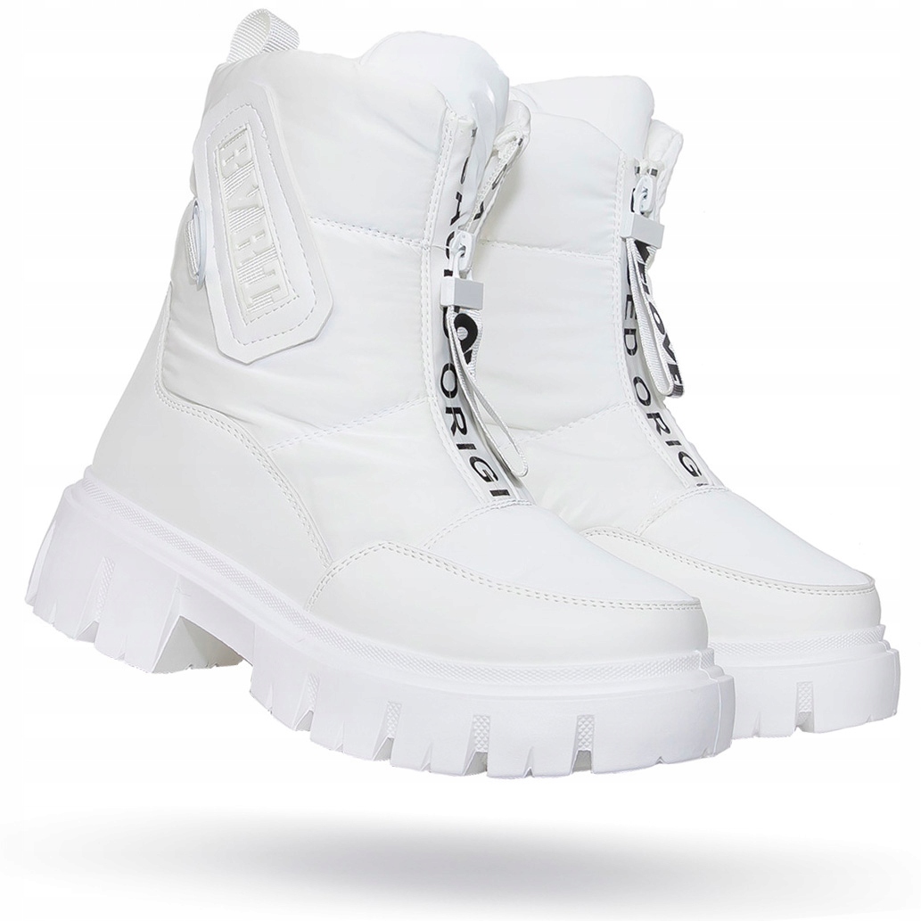 BUTY ZIMOWE obuwie Trapery na platformie Ocieplane zima Śniegowce damskie