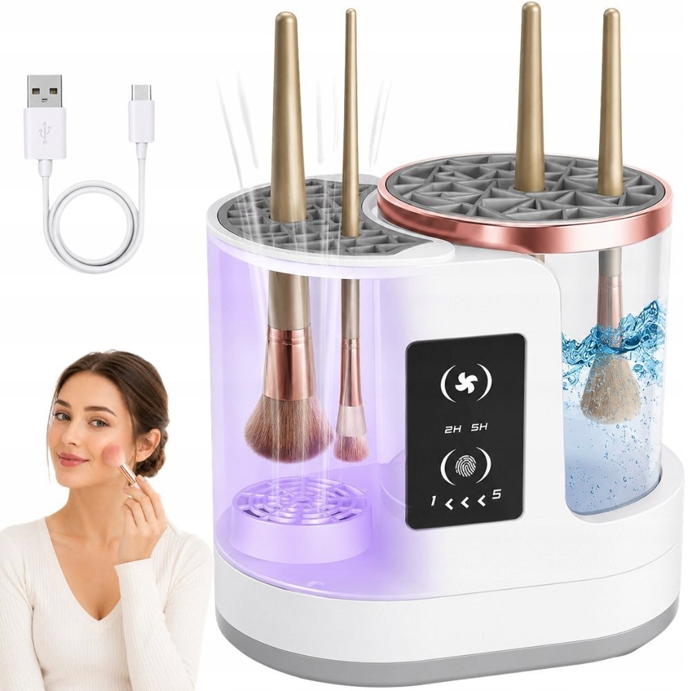 Elektrický stroj na čištění štětců na make-up s vysoušečem vzduchu