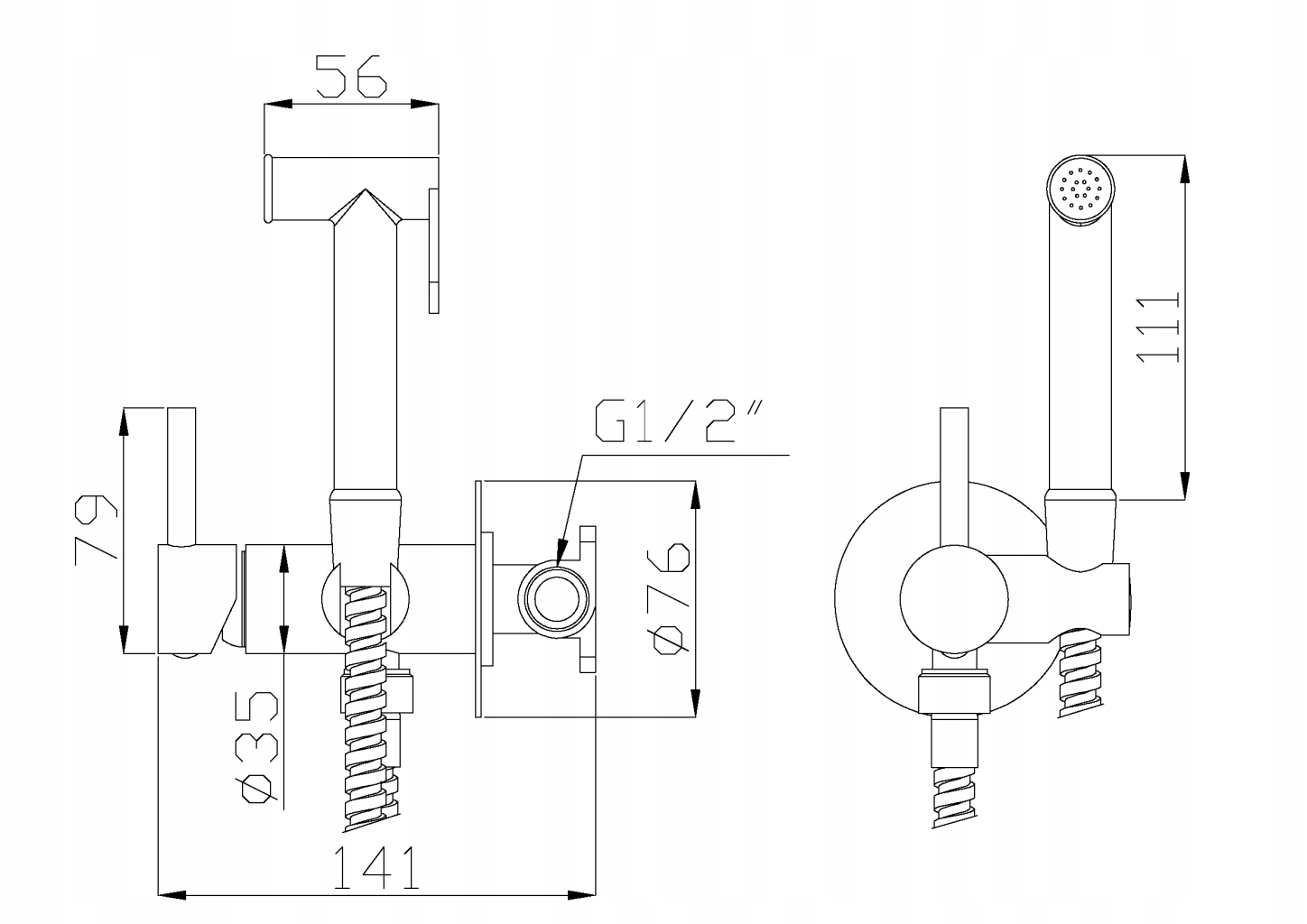 BATERIA BIDETOWA BIDETKA PODTYNKOWA ZŁOTA PERLATOR OSZCZĘDZAJĄCY WODĘ Kolor złoty
