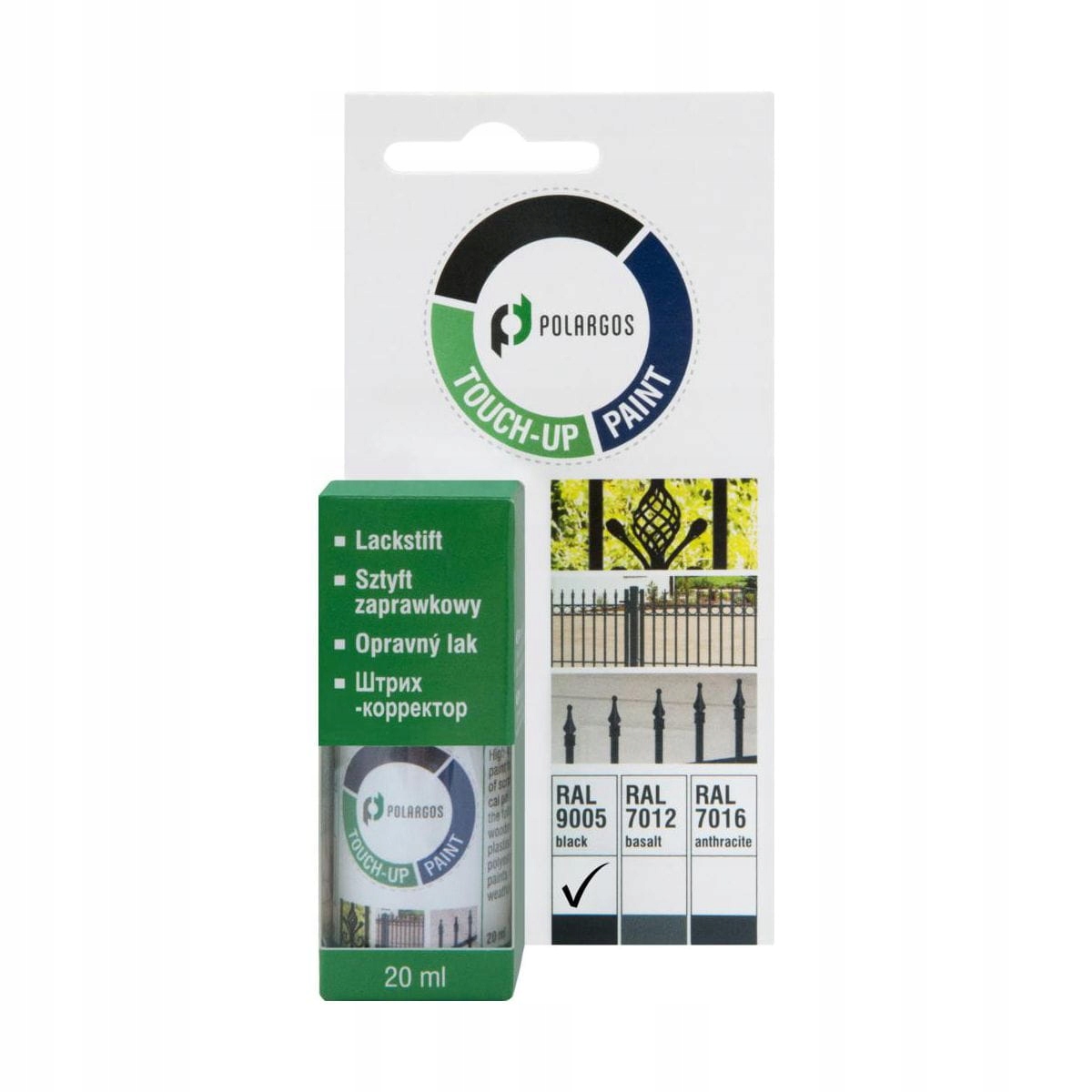 Sztyft zaprawkowy czarny RAL9005 20 ml POLARGOS